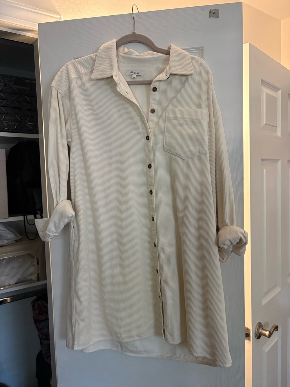 Madewell Corduroy Button-Up Shirt Dress